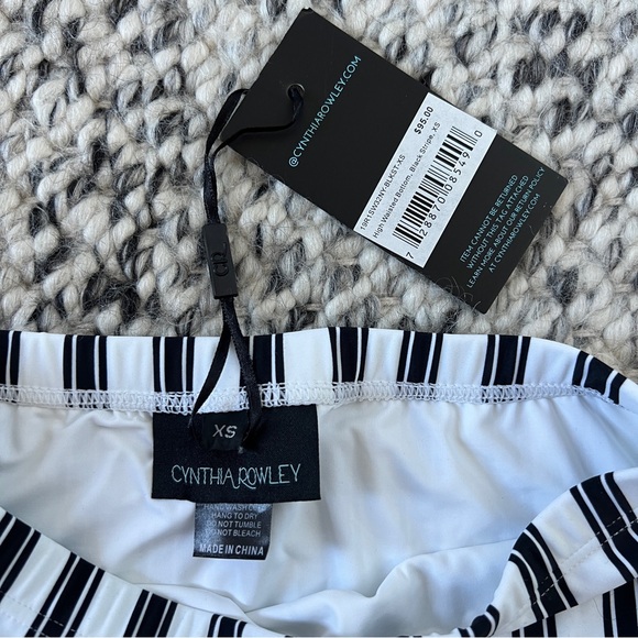 Cynthia Rowley black white striped retro Loren swim suit bikini - Picture 8 of 12